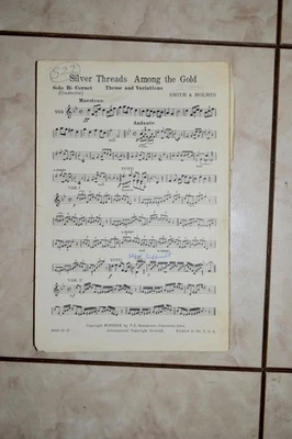 De colección. Partituras de banda de concierto “Silver Threads Among the Gold” de Smith & Holmes Foto 1 de 4