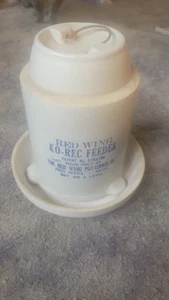 Vintage Red Wing Stoneware Ko-Rec Chicken Feeder With Base- 1 Gallon  - Picture 1 of 6