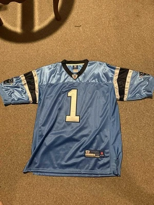  Camiseta Reebok Carolina Panthers #1 Cam Newton costurada em campo tamanho: 50  - Imagem 1 de 4