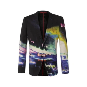 HUGO BOSS Men's ARTI193 Woolen Printed Sportcoat Jacket Blazer 50427366 Size 40R - Picture 1 of 16