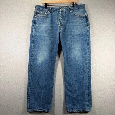 Calça jeans masculina vintage Levi's 501 W40 L32 botão mosca perna reta - Imagem 1 de 4