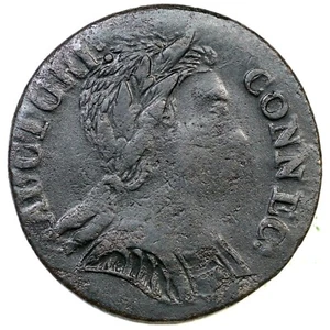 1785 6.3-G.1 R-3 Bust Right Connecticut Colonial Copper Coin - Picture 1 of 2