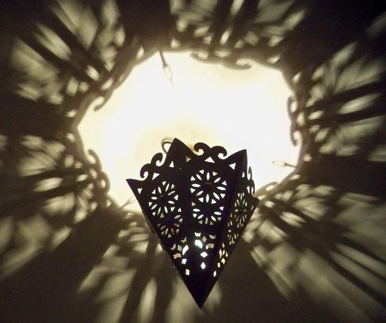 lustre plafonnier marocain fer forgé lampe orientale lanterne applique 35 cm! - Photo 1/1