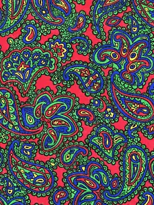 Lands' End Napkin Size 16.5 x 16.5in Multicolored Paisley Print Red Blue Green - Picture 1 of 6