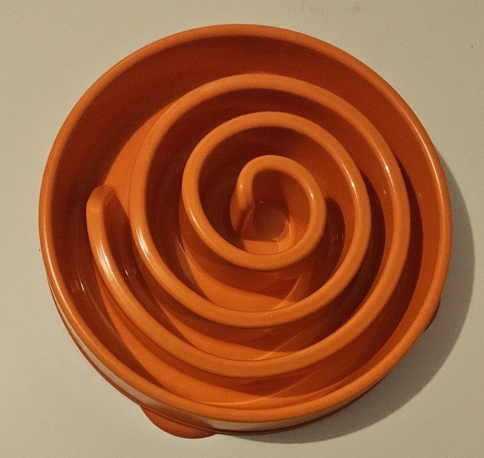 Alimentador lento Outward Hound® para perro ~ color naranja oscuro grande - nunca usado Foto 1 de 1