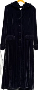 Vintage 50s Velvet Dark Blue Teacher HSN - Velvet Dress Coat / Size 12 - Bild 1 von 4