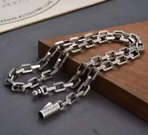 Mens Hip Hop Punk Biker Solid 316L Stainless Steel Anchor Chain Necklace 24 Inch - Picture 1 of 5