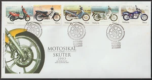 (MF305)MALAYSIA 2003 MALAYSIA'S MOTORCYCLES & SCOOTERS FDC - Picture 1 of 1