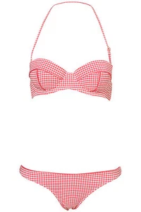 RETRO VINTAGE PINK GINGHAM KARIERTES BIKINI-SET GRÖSSEN 6-10-12-14-16 BRANDNEU MIT ETIKETT - Bild 1 von 4