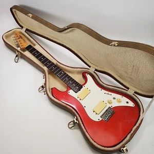 Vintage 1980s Hondo All Star H-702 Electric Guitar Red w/HSC For Parts/Repair - Picture 1 of 24