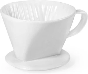 Pour Over Coffee Dripper Ceramic Pour over Coffee Maker with 3 Holes Flat Bottom - Picture 1 of 6