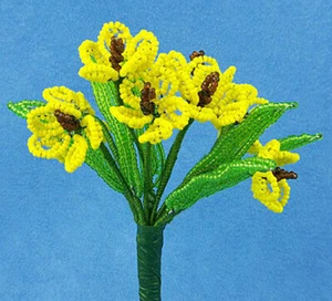 Ramo de flores vintage francés con cuentas de vidrio amarillo Buttercups - Imagen 1 de 1