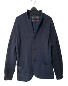 Olymp Level 5 Herren Wollmix Strickjacke Gr. L / M 72% Wolle Cardigan blau - Bild 1 von 8