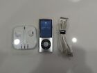 Apple iPod Nano 5th Generation 2317 Silver W/ Charger & New Apple Headphones