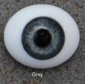 Solid Glass, Flatback Oval Paperweight Eyes - Grey, 22mm - Foto 1 di 3