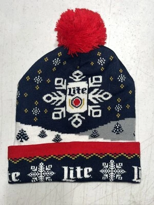 Boné de inverno Miller Lite Beer Pom gorro malha tamanho único esqui Natal - Imagem 1 de 4