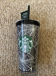 Starbucks~2021 Halloween~Glow In The Dark 16 oz Tumbler~Spinnennetze~Tasse~Grande - Bild 1 von 7