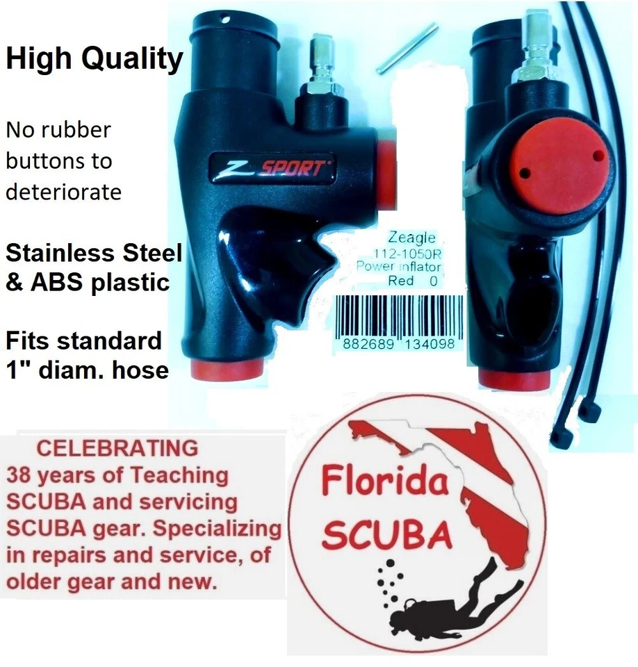 SCUBA BCD Power INFLATOR HOSE Zeagle Oceanic Apex AquaLung Mares DiveRite etc
