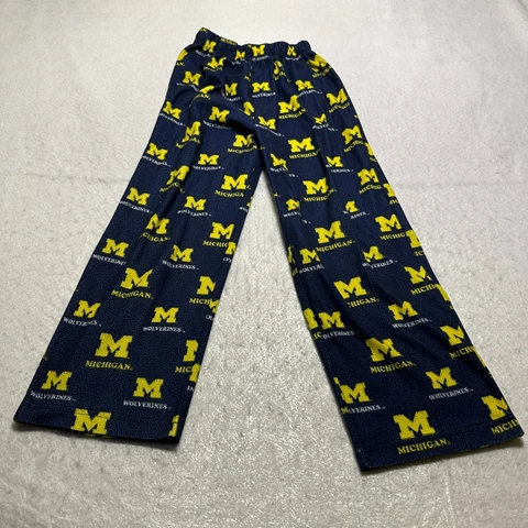 Michigan Wolverines Team Athletics Sleepwear Pants Youth Medium Blue Fleece Cover