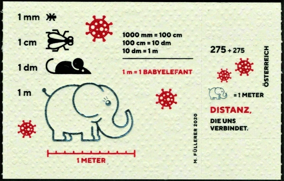 2020 "Austria" Corona Pandemic, Elephants, Toilet Paper Stamp Souvenir Sheet MNH - Image 1 of 1