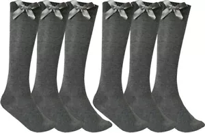 12 PAIRS GIRLS FASHION COTTON KNEE HIGH CHILDREN KIDS SCHOOL SOCKS WITH BOW SIZE - Picture 1 of 5