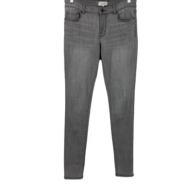 Pantalones de mezclilla halógenos talla 28 ajustados grises tiro medio 32" entrepierna elásticos para mujer  Foto 1 de 4