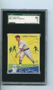 Goudey Larry 1934 Piratas franceses de Pittsburgh #29 🚀😳💥 SGC grado 5 - Imagen 1 de 2