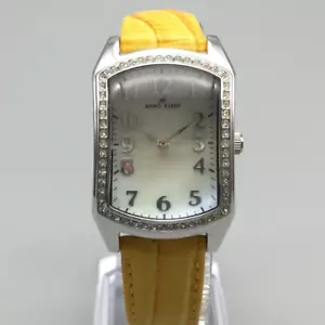 Anne Klein Watch Women 25mm Gold Tone Domed Crystal Bling Yellow New Battery - Picture 1 of 16