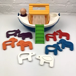 Vintage TUPPERTOYS Arche Noah Tier Ausstechformen Badewanne Spielzeug Nashorn Löwe Elefant - Bild 1 von 7