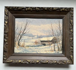 William H. Hancock Framed VTG Lithograph Covered Bridge Brown County Indiana - Picture 1 of 15