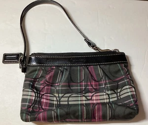Coach Tartan Papavero Plaid Glamour Nero Glitter Firma C Braccialetto Vacanze - Foto 1 di 6