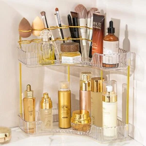 Makeup Organizer For Vanity 2tier Corner Bathroom Organizer Countertop With Make - Picture 1 of 8