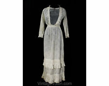 Antique 1900s Dress - XS Winsome Wearable Edwardian Afternoon Gown - Size 0
