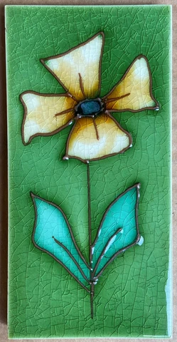 ENGLAND - ANTIQUE ART NOUVEAU MAJOLICA BORDER TILE C1900 Cover
