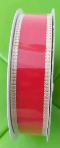 Celebrate It Christmas Red Velvety Gold Ribbon 7/8"X 30ft. - Picture 1 of 4