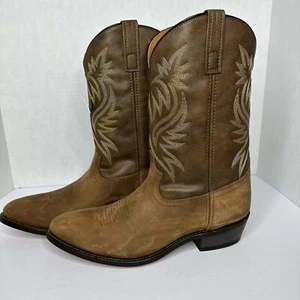 Laredo Western Cowboy Boots Mens 12" Leather Distressed Tan 4212 NWT Sz 13D - Picture 1 of 9