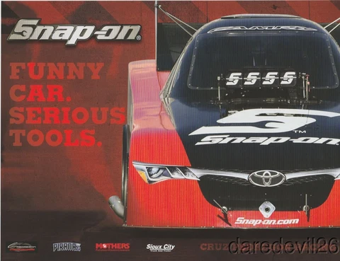 2017 Cruz Pedregon Snap-On Tools Toyota Camry Funny Car NHRA postcard Cover