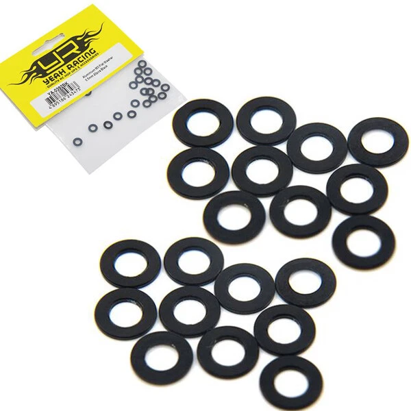 Yeah Racing YA-0392BK Aluminum M3 Flat Washer 0.5mm 20pcs Black - Image 1 of 1