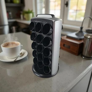Keurig K-Cup Karussell KCC-30 Vertikaler Tower Pod Halter 30 Fassungsvermögen Silber Schwarz - Bild 1 von 8
