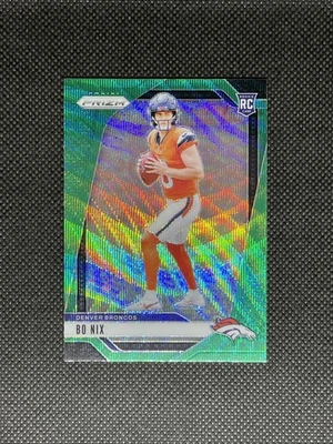 2024 Panini Prizm Bo Nix Green Wave PRIZM Broncos Rookie Card No. 309 - Image 1 of 2