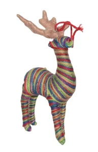 Rentier Ornament Handarbeit Garn Weihnachten Hirsch bunt - Bild 1 von 9