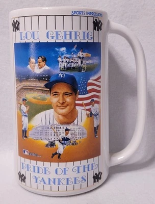 1991 Sports Impressions New York Yankees Lou Gehrig Ceramic Stein Mug 6.25" - Image 1 of 4
