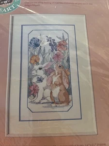 Lop And Lilly Bunnies Flowers Easter Rabbit Cross Stitch Kit  From The Heart - Picture 1 of 4