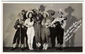 Mal Mac Neil's Texas Trailers RPPC anni '30 - Musicisti per spettacoli radiofonici country - Foto 1 di 2