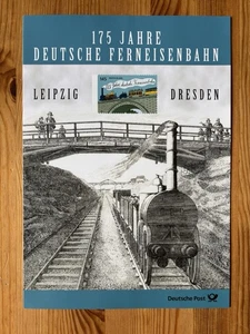 Bund BRD Briefmarken Gedenkset Gedenkblatt Eisenbahn Dresden Leipzig postfrisch - Bild 1 von 3