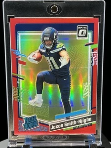 2023 Donruss Optic Jaxon Smith Njigba Red Prizm Rated Rookie 94/99 Seahawks #293 - Picture 1 of 14