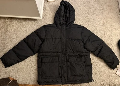 OLD NAVY black puffer puff jacket Filled XL extra large NWT - Image 1 of 4