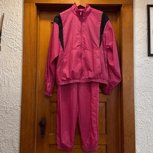 Reebok 2023 Magenta Pink Windbreaker Set Women’s Large Top Medium Pants - Picture 1 of 13