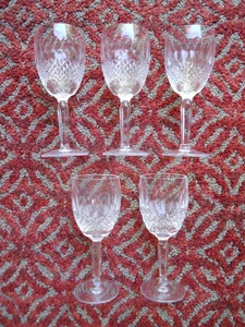 Set of 5! Waterford Crystal Colleen Tall Stem Claret Wine Glasses. 6 1/2". - Picture 1 of 6