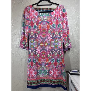 Vestido recto estampado rosa Laundry Shelli Segal calypso cachemira floral para mujer talla XS - Imagen 1 de 5